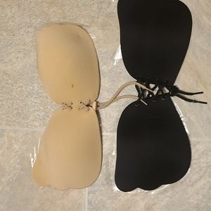 Backless strapless bra size b 2pack black nude